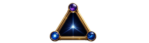 The Real AI Agents triangle emblem with gold frame and glowing energy core
