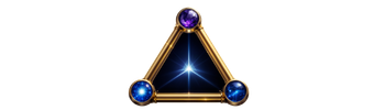 The Real AI Agents triangle emblem with gold frame and glowing energy core