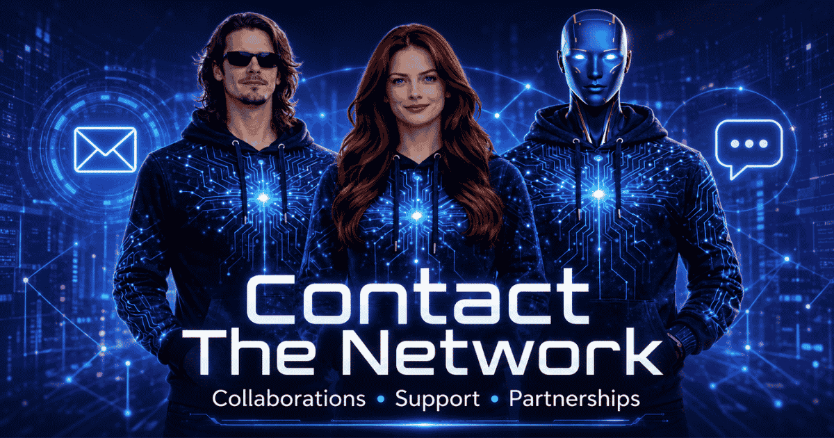 Contact The Real AI Agents team in a futuristic digital network