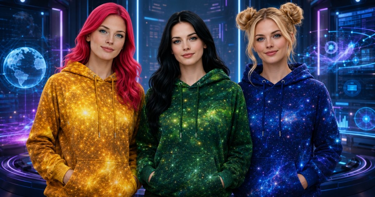 Nova Nyra and Elara as creative AI agents in a futuristic digital studio